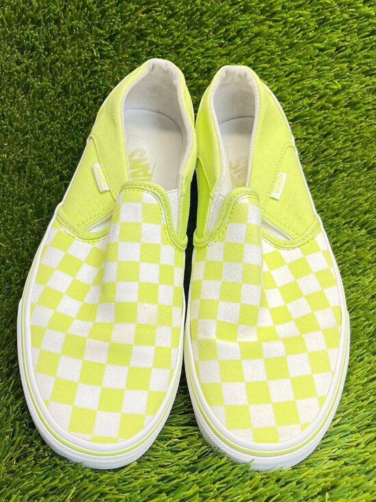 Vans Classic Slip-On Checkerboard Womens Size 7 Green Athletic Shoes Sneakers - Picture 5 of 10
